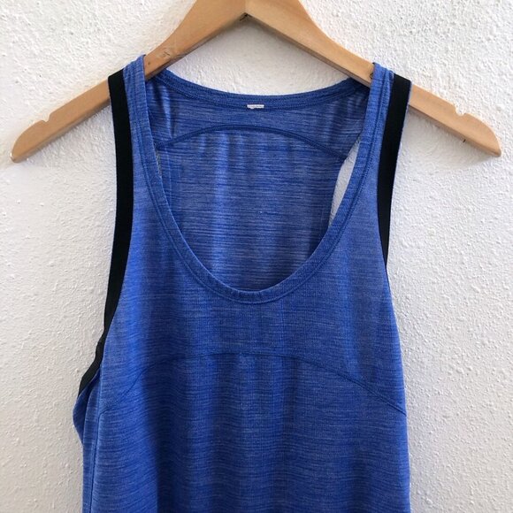 LULULEMON On Track Singlet Heathered Cerulean Blue No Size Tag/ Dot Check Measu - Picture 6 of 10